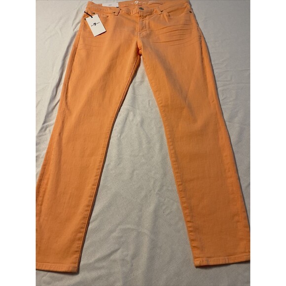 7 For All Mankind The Ankle Gwenevere Skinny Melon Womens Jeans Size 32 NWT $199 - Picture 2 of 12